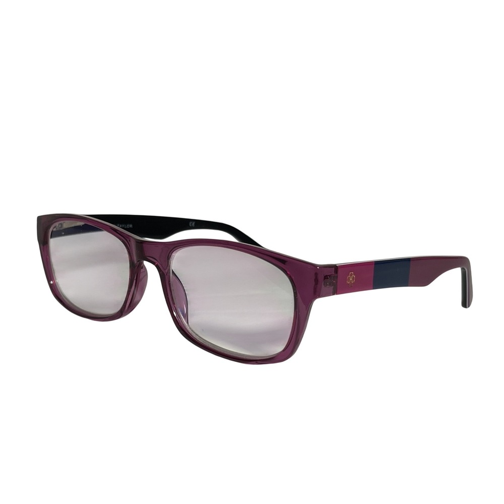 Ann Taylor ATR040 Purple Rectangle Reading Glasses +2.00 Pink Navy‎ Blue Temples